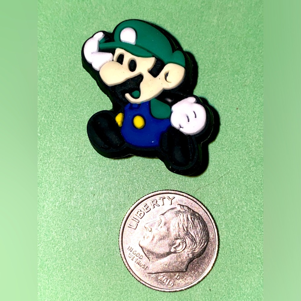 (10 for $15) Luigi Super Mario Bros Nintendo Crocs Shoe Charms